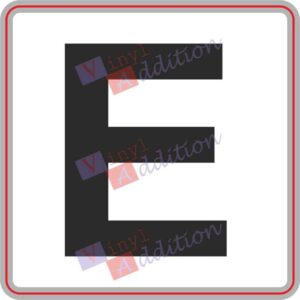 Wheelie Bin letter E Sticker