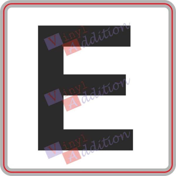 Wheelie Bin letter E Sticker