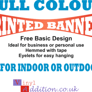 PVC banners printed in full colour on 440GSM PVC banner material prices starting at £15.00