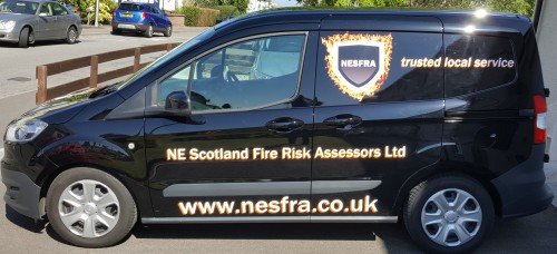 North East Scotland Fire Risk Assessors vehicle livery aberdeen