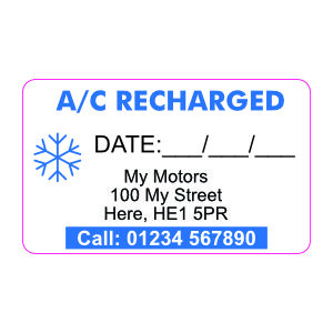 A/C Recharged Sticker